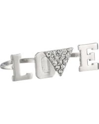 Guess Love 2 Finger Ring - Lyst