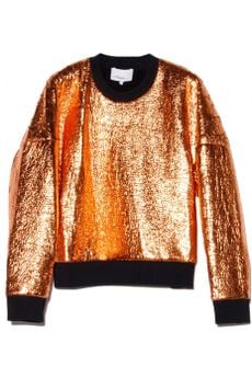 3.1 Phillip Lim Copper Cropped Sweatshirt in Brown (copper) - Lyst