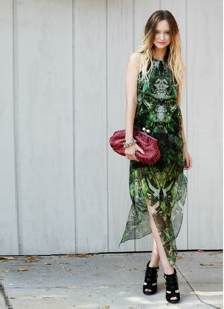 dress-Helmut Lang, clutch- c/o Tiffany & Co, shoes-Kat...
