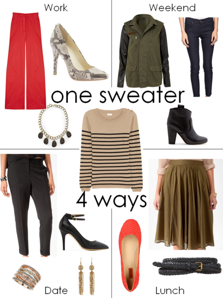 One Sweater. 4 Ways.
A striped crew-neck sweater is a great...