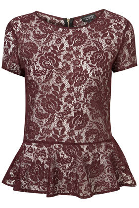 Look Of The Day
The peplum burgundy lace top is clearly THE key...