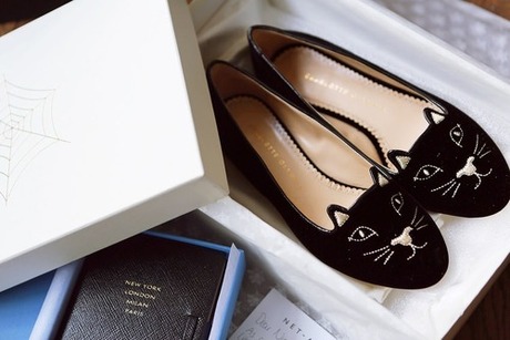 what-do-i-wear:
Charlotte Olympia Kitty Flats / Smythson Runway...
