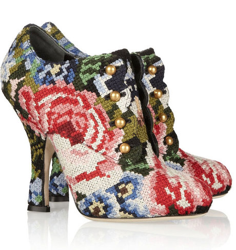 Shoe of the moment: Tapestry ankle boots by Dolce & Gabbana