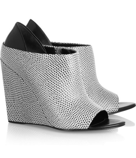 Shoe of the moment: snake-effect leather wedges by Alexander Wang