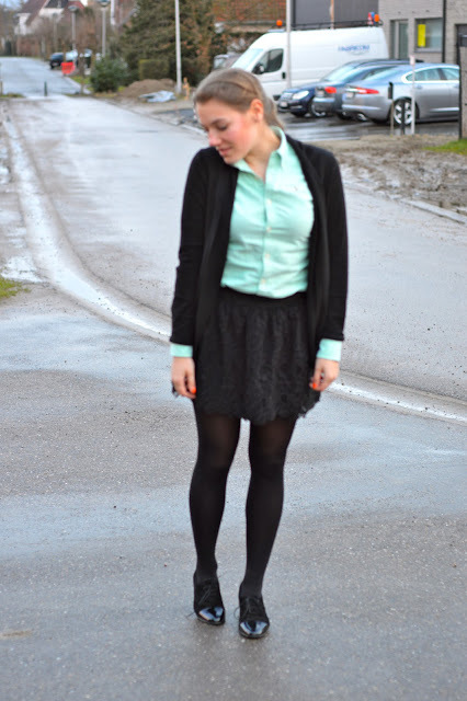 Minty green and lace