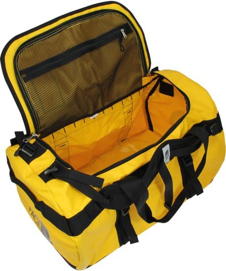 north face yellow duffle bag