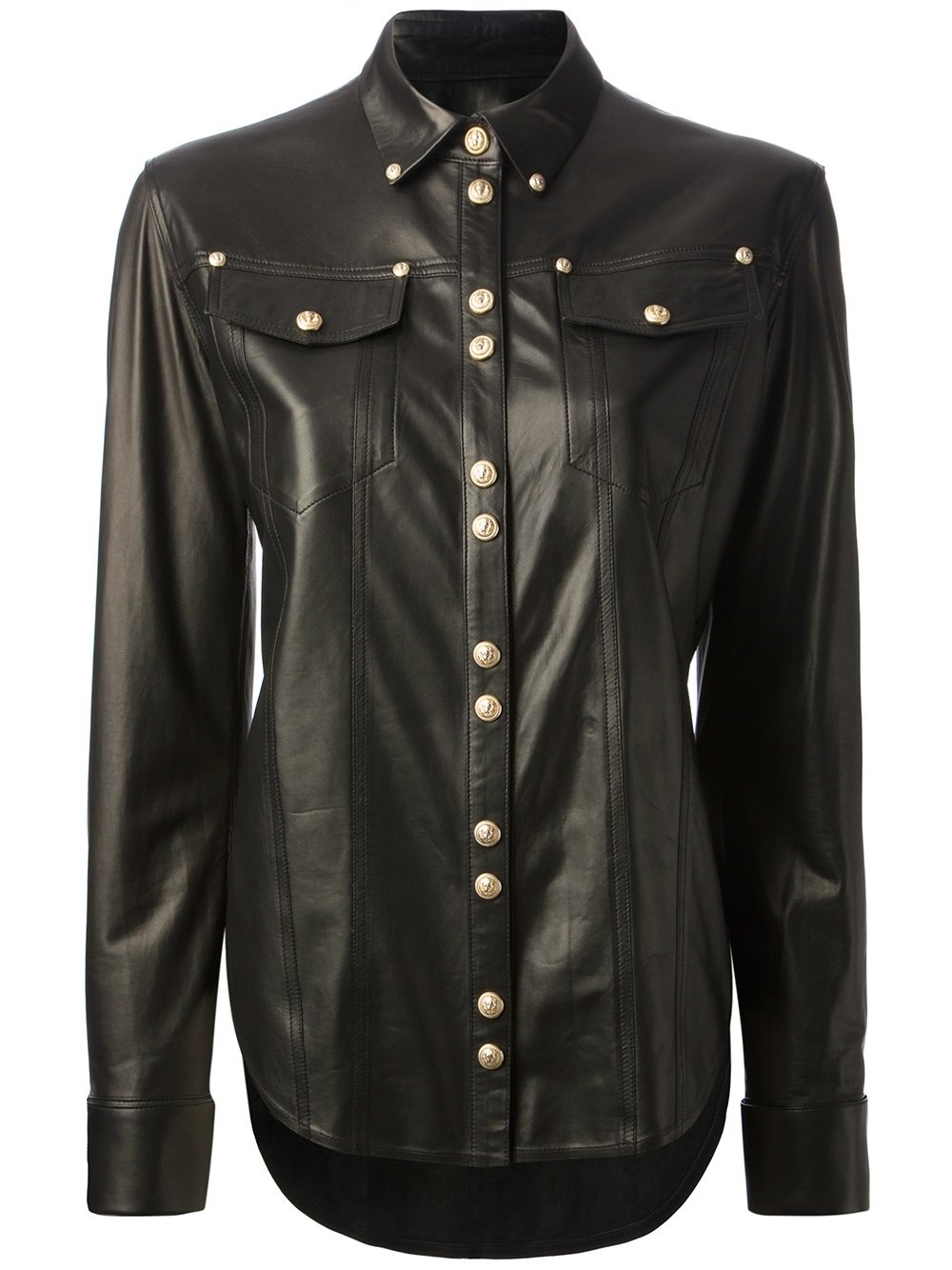 women's leather shirt jacket