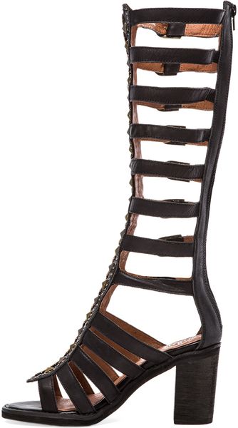 Jeffrey Campbell Badu Embellished Gladiator Sandal in Black | Lyst