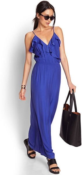 Forever 21 Ruffled Maxi Dress in Purple