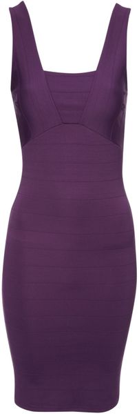 Jane Norman Off The Shoulder Bodycon Dress in Purple