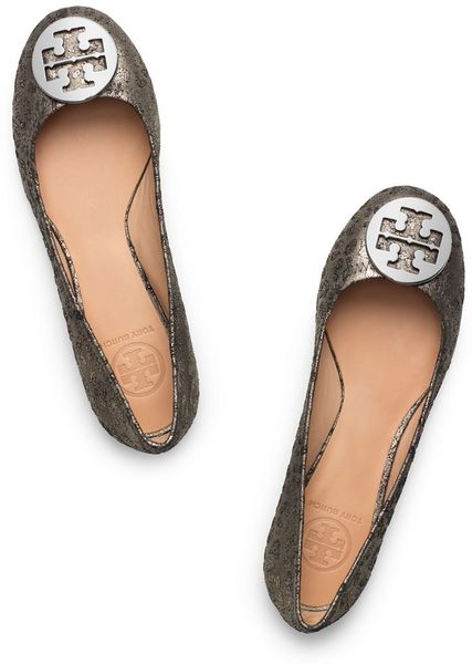 tory burch grey flats