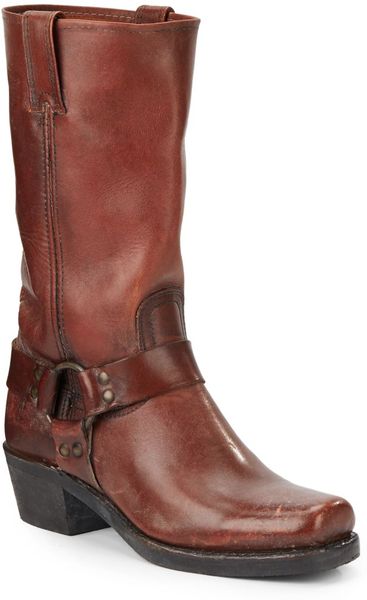 stone washed leather boots