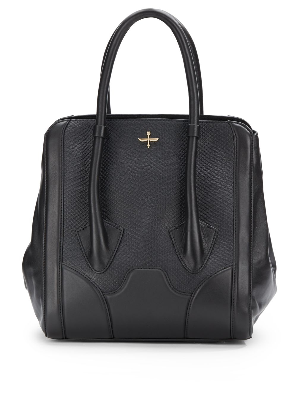 Pour La Victoire Butler Embossed Leather Tote Bag in Black | Lyst