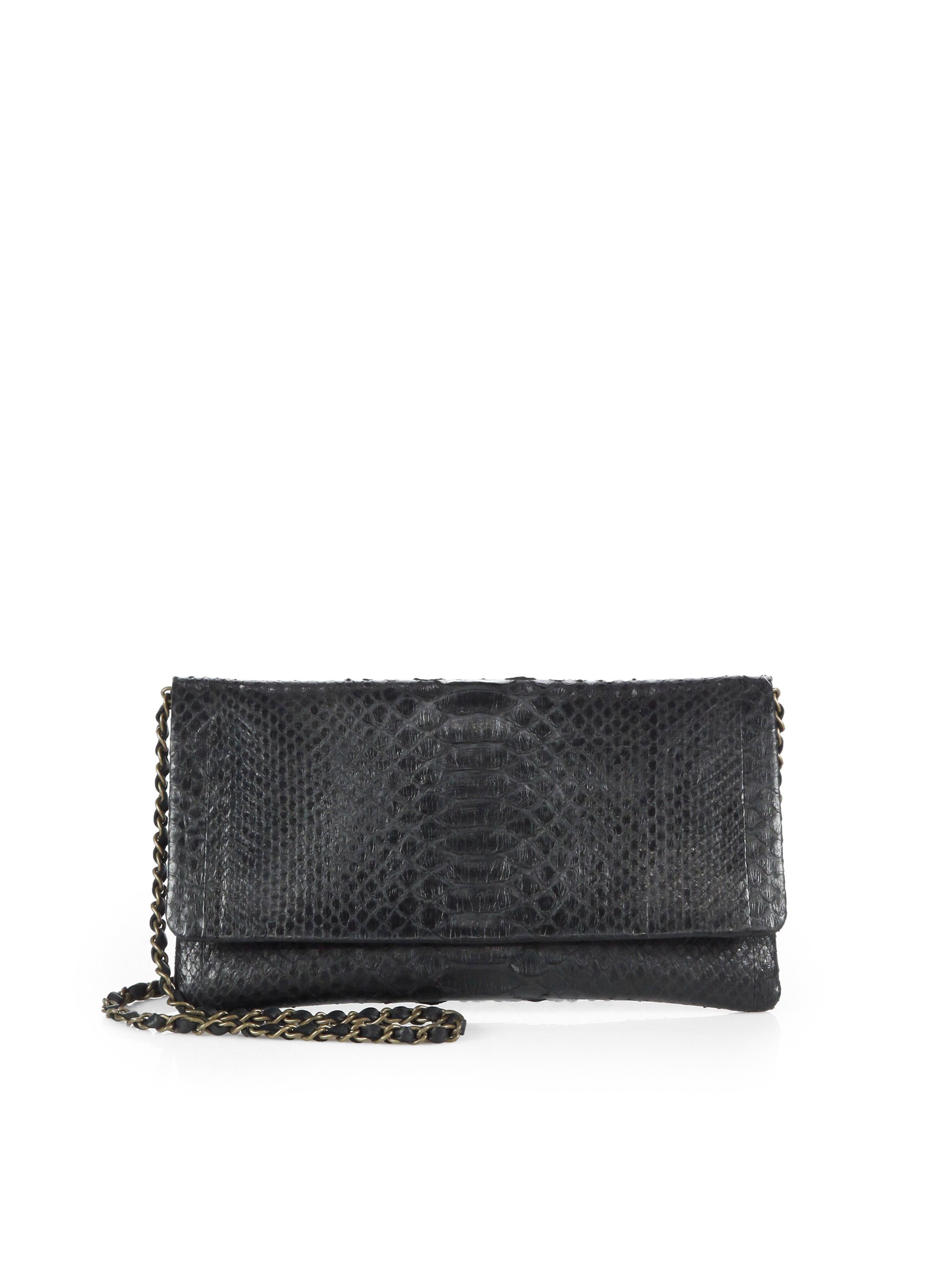Beirn Python Convertible Wallet Crossbody Bag in Black