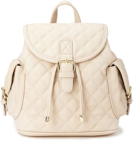 Forever 21 Quilted Faux Leather Backpack in Beige (Taupe) Forever 21 Quilted Faux Leather Backpack in Beige (Taupe)