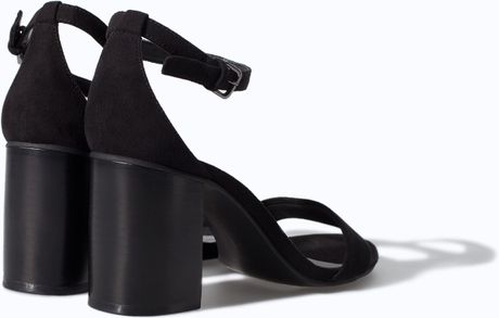 block heel sandals black leather