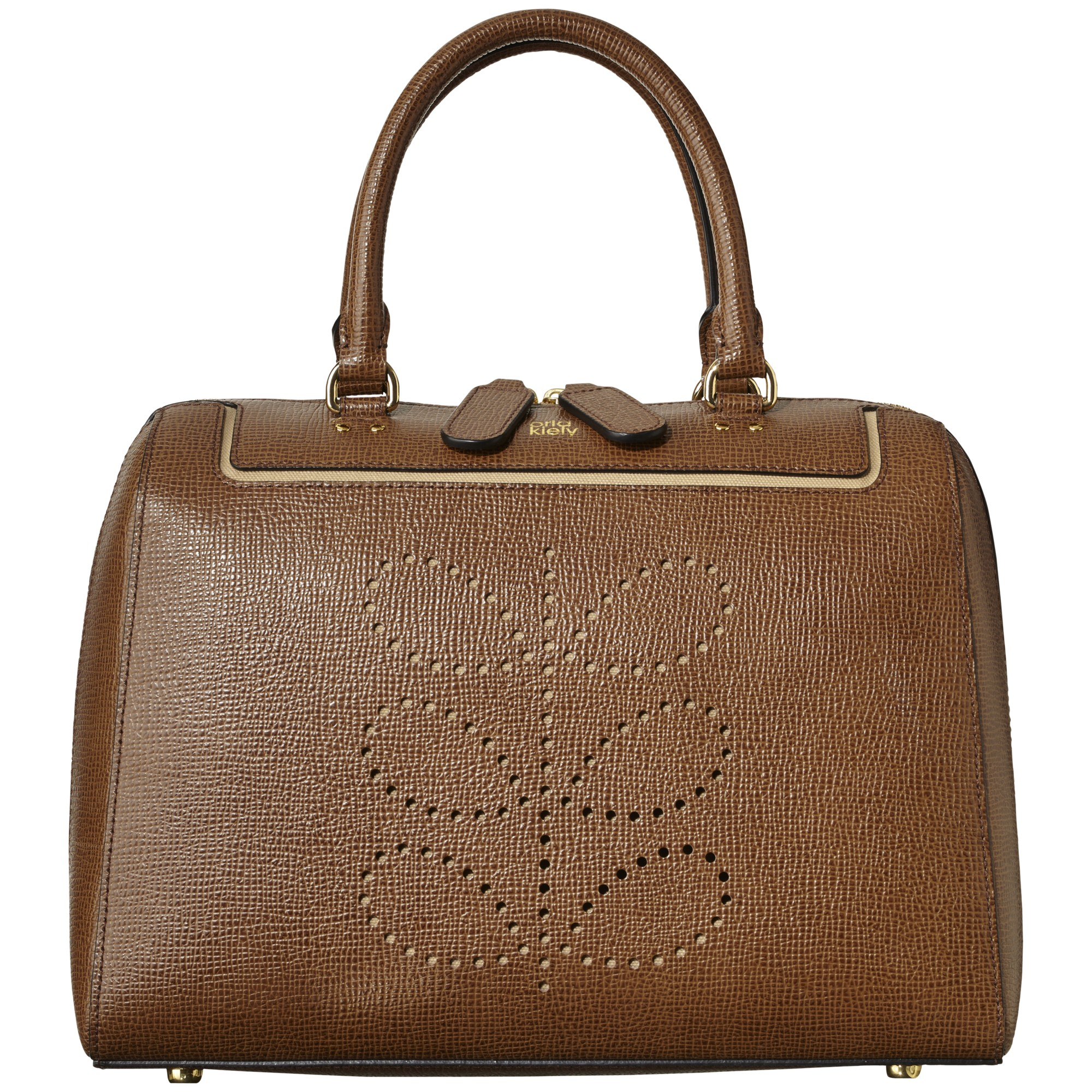 Orla Kiely Peggy Textured Leather Grab Handbag in Brown (Buffalo) Lyst
