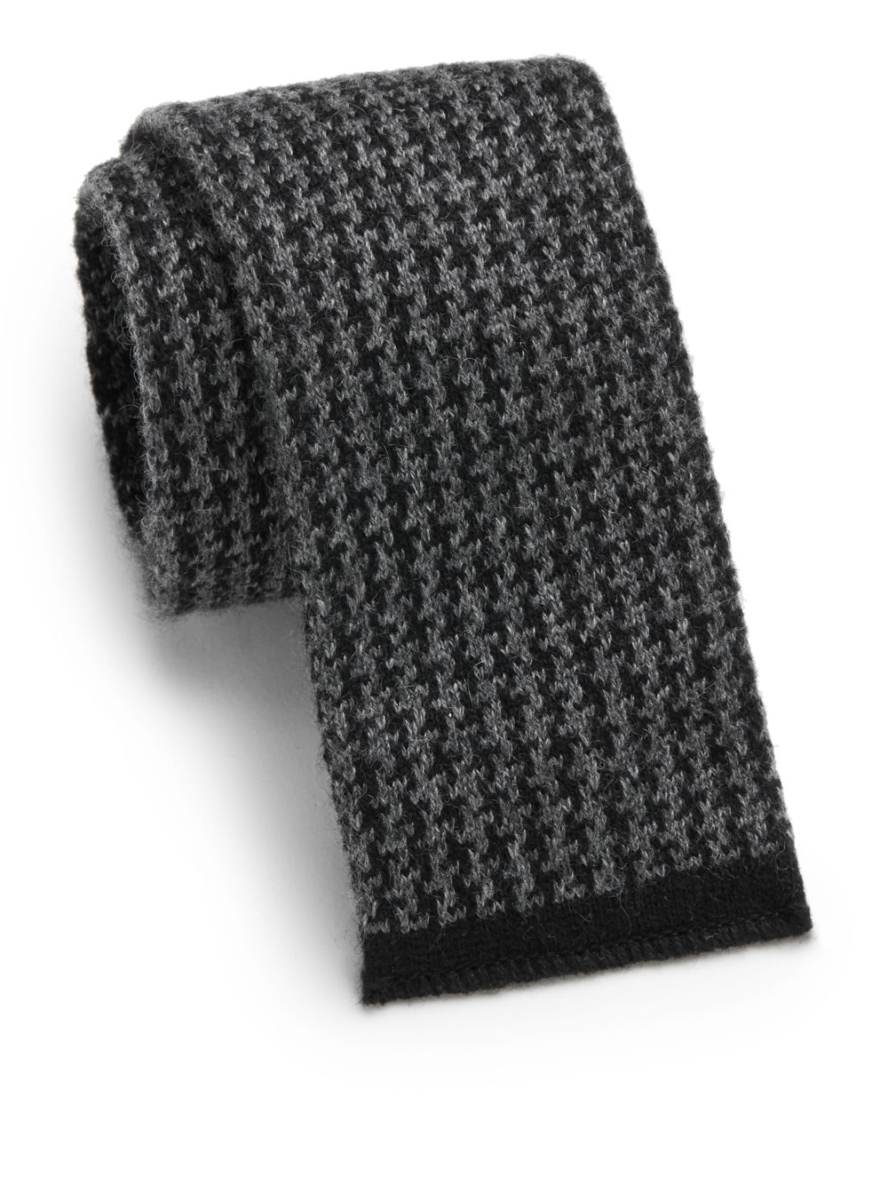 Engineered Garments Houndstooth Cashmere Wool Knit Tie in Black for Men ...