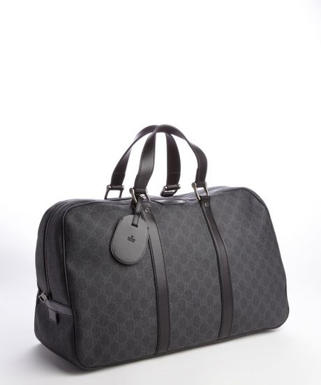 gucci black leather duffle bag