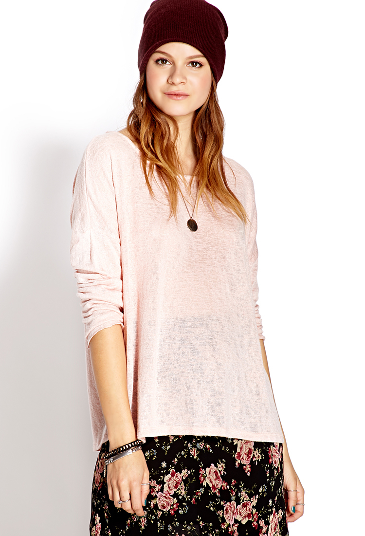 Forever 21 Boxy Knit Top in Pink