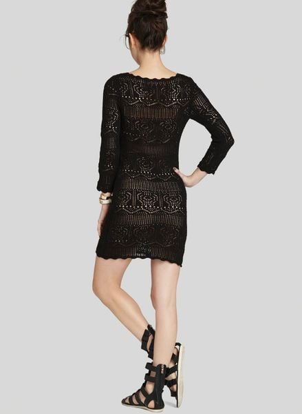 Bcbgeneration Dress Crochet In Black | Lyst