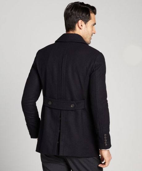 double breasted three quarter length coat