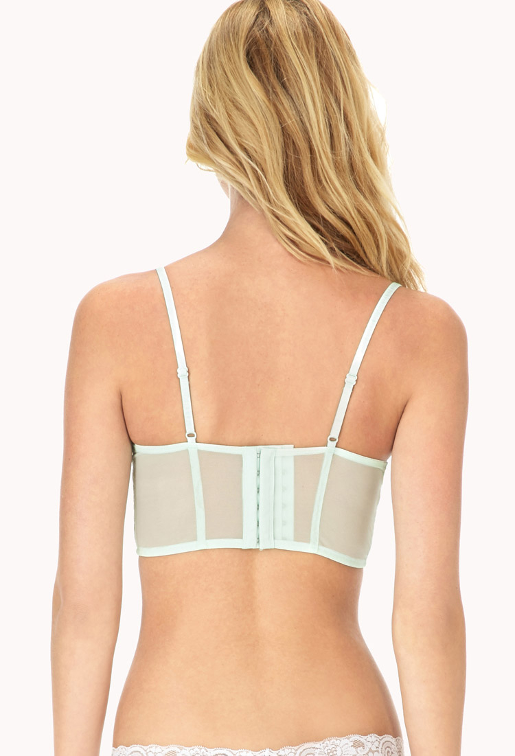 Lyst Forever 21 Lace Corset Bra In Green