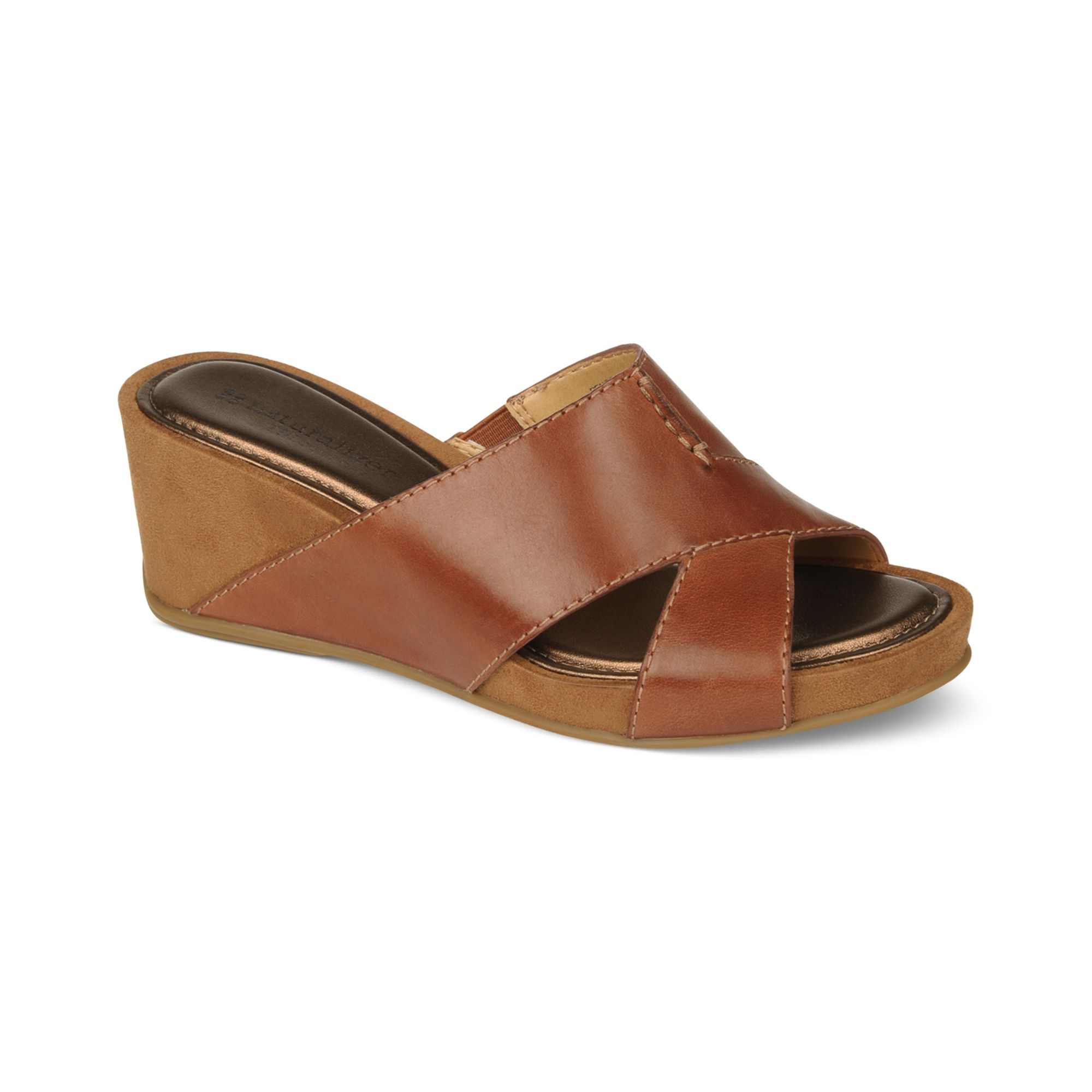 Naturalizer Pengo Platform Wedge Sandals in Brown (cognac) | Lyst