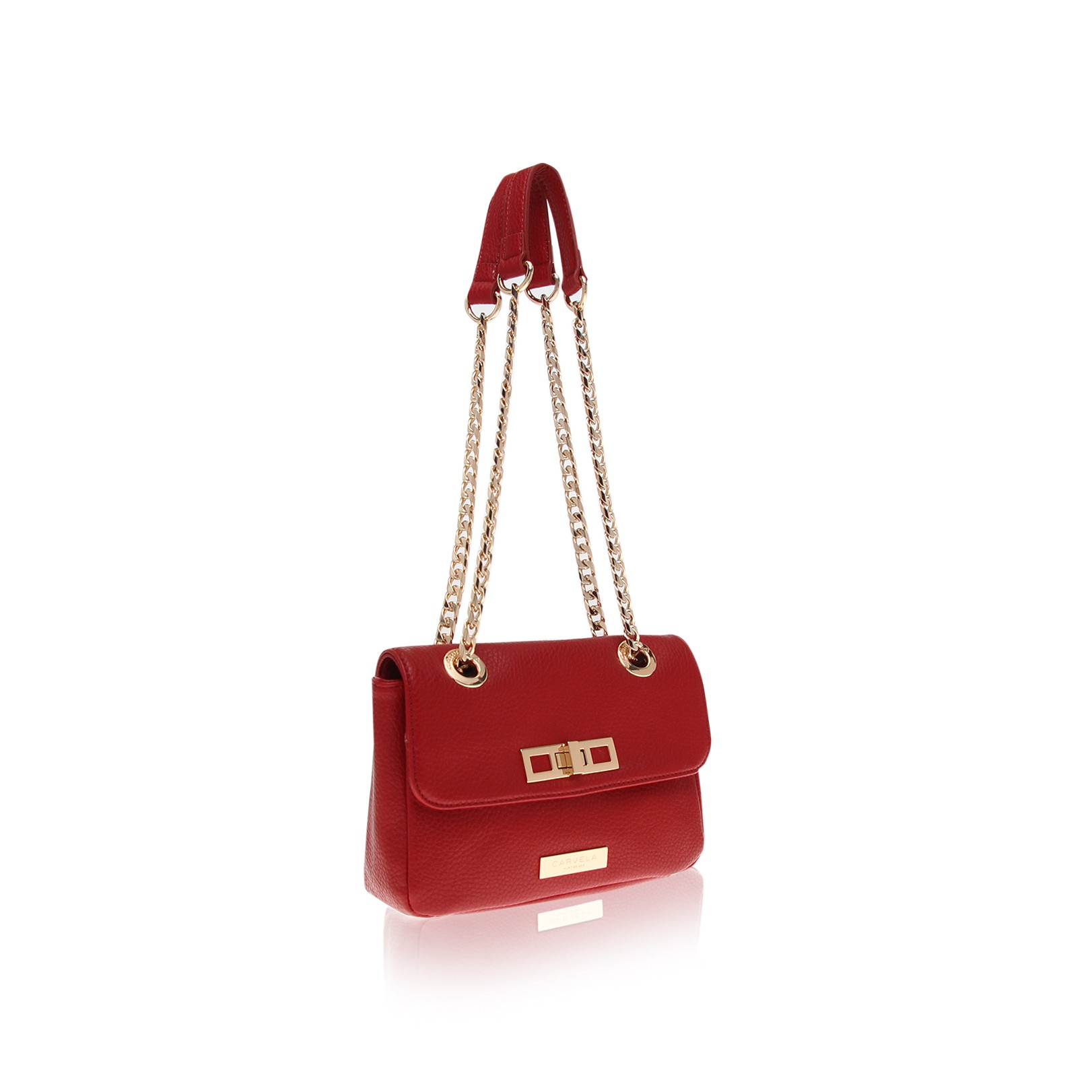 carvela red clutch bag