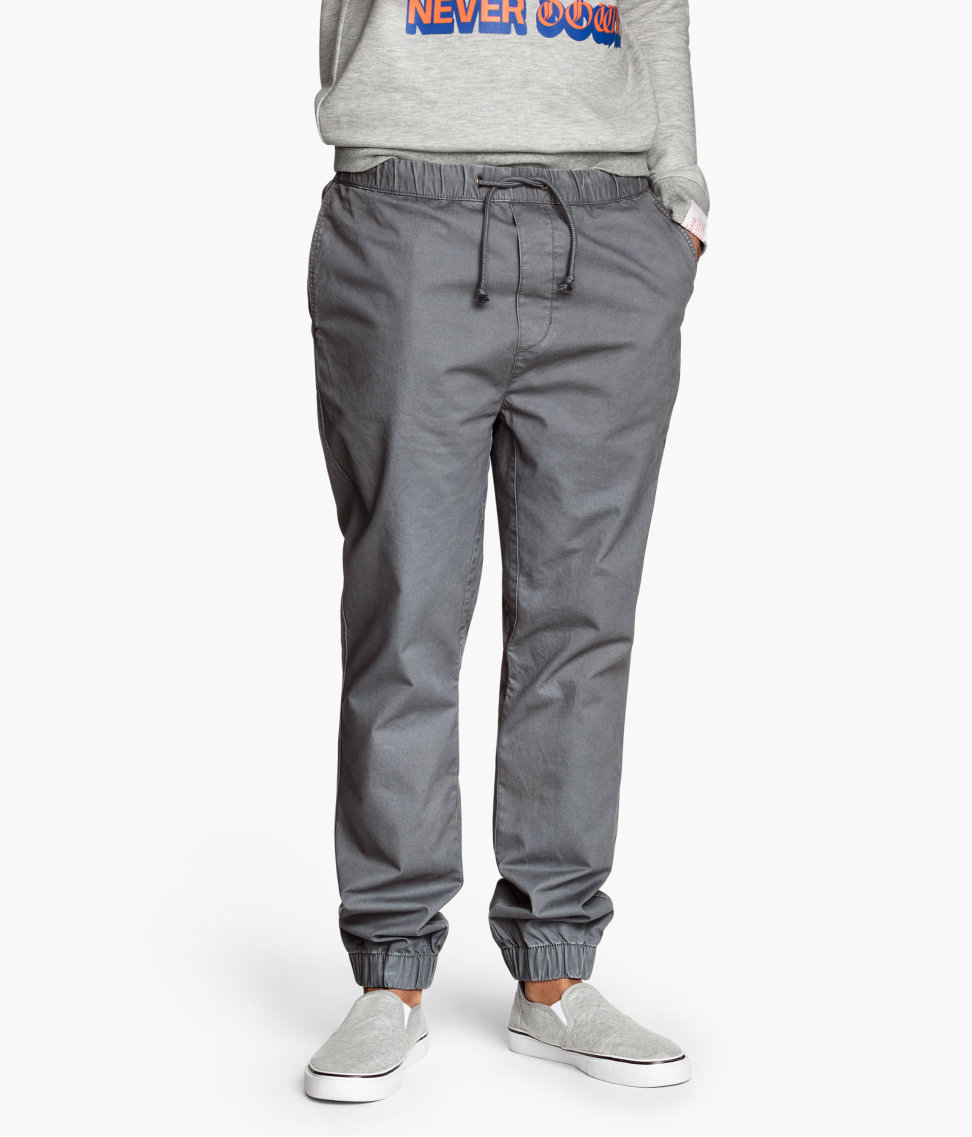 H&m Trousers Loose Fit in Gray for Men (Dark grey) Lyst