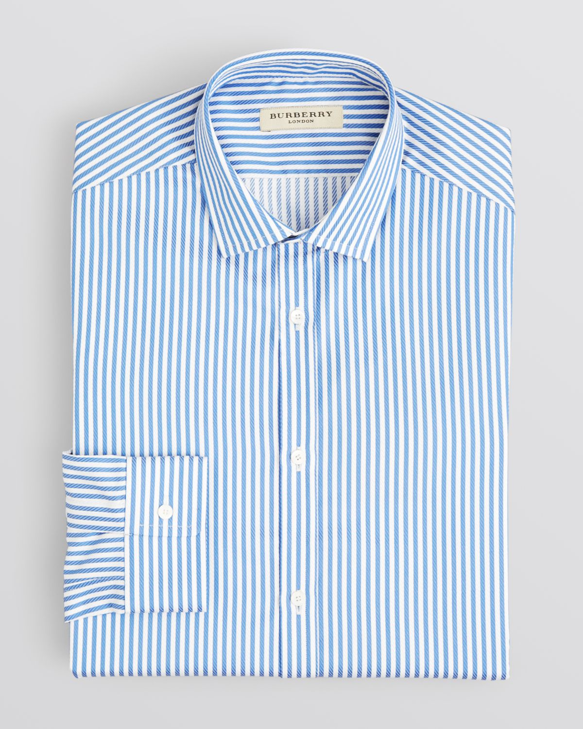 Burberry London Halesbury Textured Bengal Dress Shirt Slim Fit in Blue
