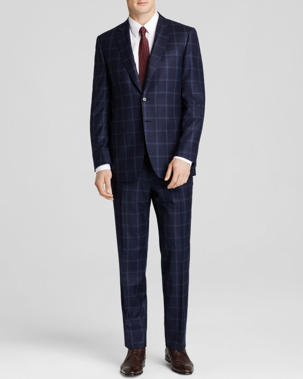 Canali Bold Windowpane Regular Fit Suit In Blue For Men Navy Lyst