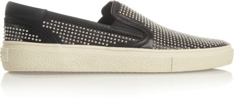 black studded slip on sneakers