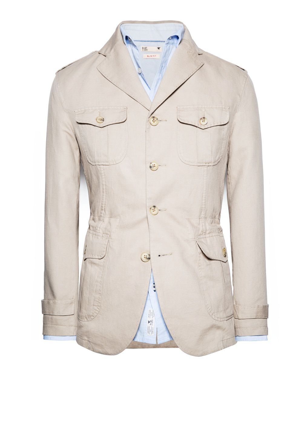 Mango Linen Cottonblend Field Jacket in Beige for Men (Natural) Lyst