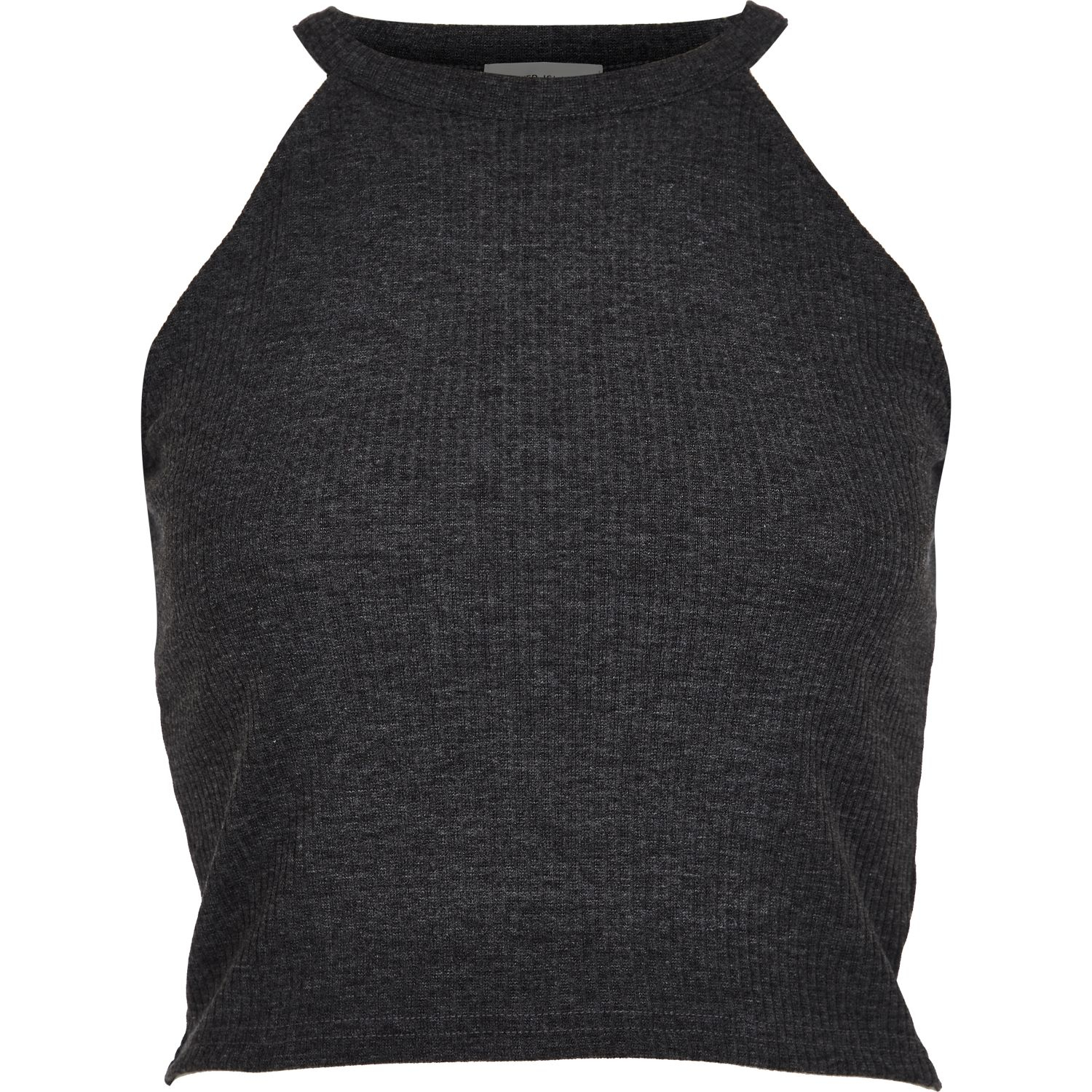 grey high neck crop top