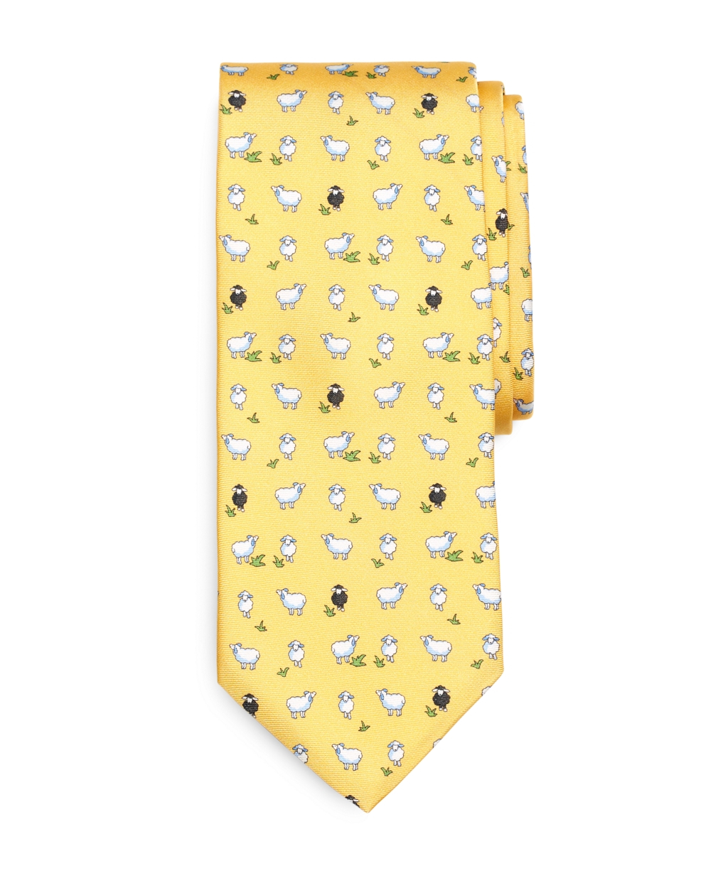 Brooks Brothers Black Sheep Print Tie in Yellow for Men Lyst