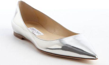 shiny silver flats