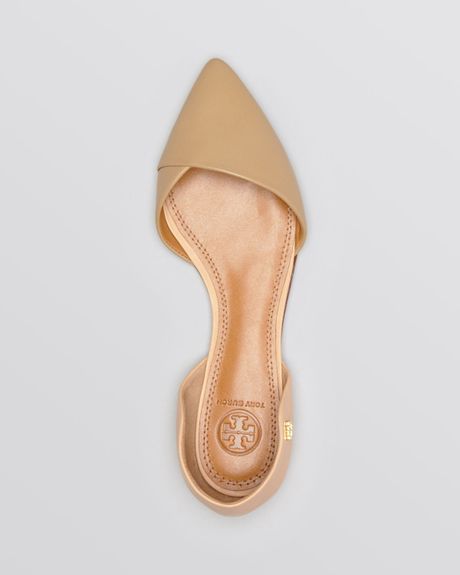 Tory Burch Pointed Toe Flats Viv Dorsay In Beige Clay Beige Tan Lyst