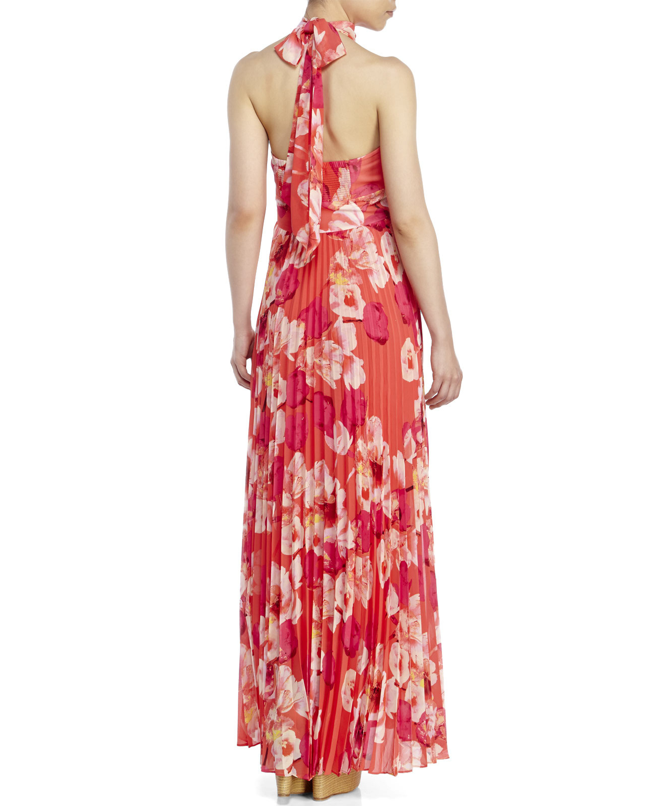 Lyst Eliza J Floral Chiffon Maxi Dress In Pink