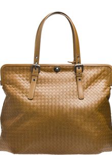 Bottega Veneta Intrecciato Leather Frame Handbag - Lyst