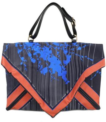 De Couture Printed Silk Tote Shoulder Bag - Lyst