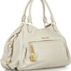 Miu Miu Bugatti Glazed Leather Tote in White