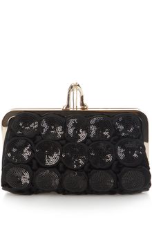Christian Louboutin Satin and Sequin Clutch - Lyst
