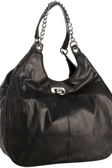 BCBGMAXAZRIA Black Leather Chain Link Large Shoulder Bag - Lyst