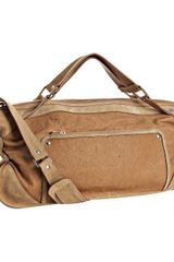 Celine Tan Leather Contrast Shoulder Bag