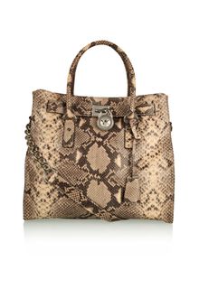 Michael by Michael Kors Hamilton Embossed Python Tote - Lyst