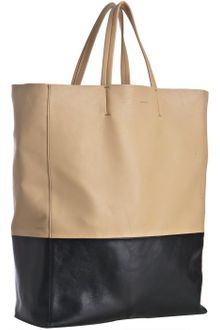 Celine Beige Lambskin Two-tone Tote Bag - Lyst