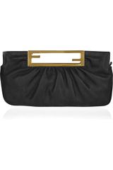 Fendi Leather Logo Clutch