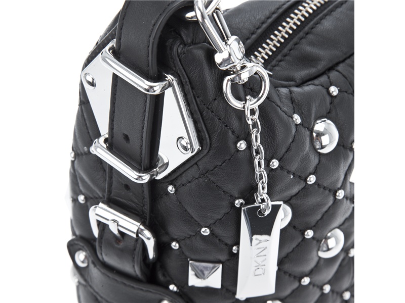 Dkny Studded Leather Handbag in Black | Lyst