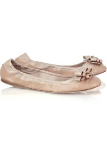 Miu Miu Patent-leather Ballerina Flats - Lyst